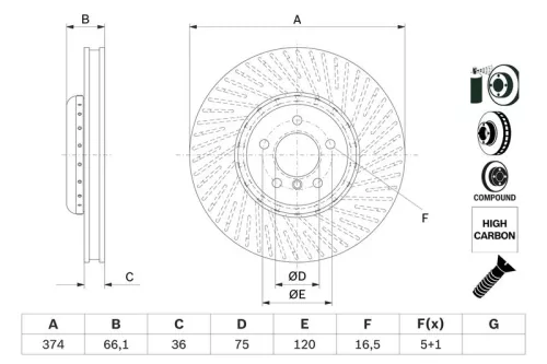 BOSCH Brake Disc (0986479E27)