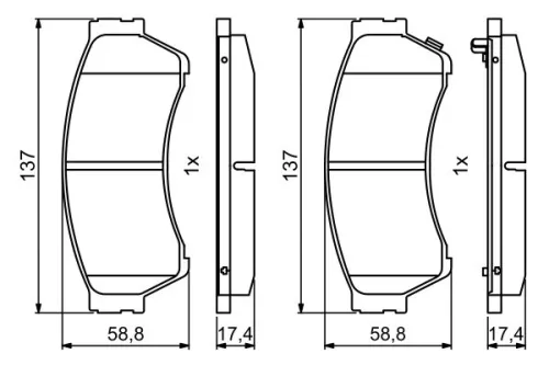 BOSCH Brake Pad Set, disc brake (0986494860)