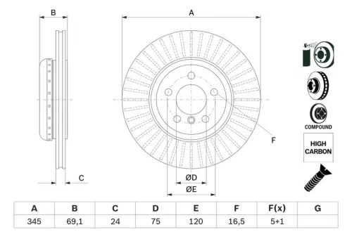 BOSCH Brake Disc (0986479E08)