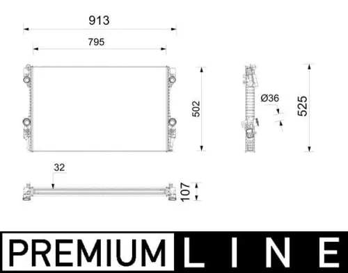 MAHLE Radiator, engine cooling (CR1163000P)