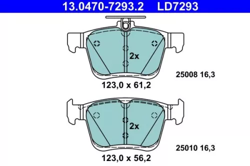 ATE Brake Pad Set, disc brake (13.0470-7293.2)