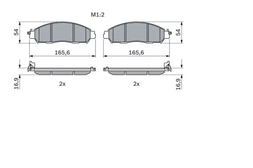 BOSCH Brake Pad Set, disc brake (0986424837)