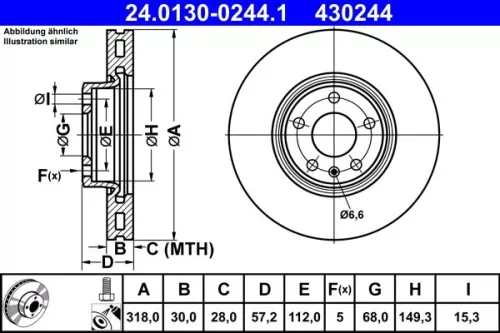 ATE Brake Disc (24.0130-0244.1)