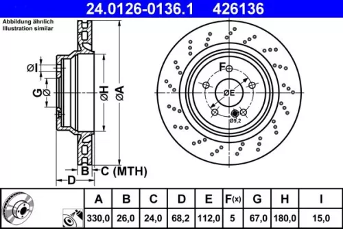 ATE Brake Disc (24.0126-0136.1)