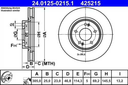 ATE Brake Disc (24.0125-0215.1)