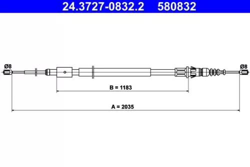 ATE Cable Pull, parking brake (24.3727-0832.2)