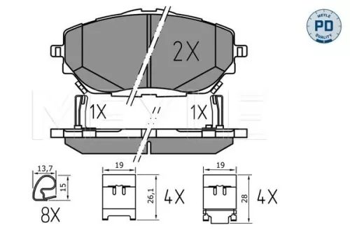 MEYLE Brake Pad Set, disc brake (0252278218/PD)