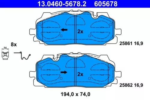 ATE Brake Pad Set, disc brake (13.0460-5678.2)