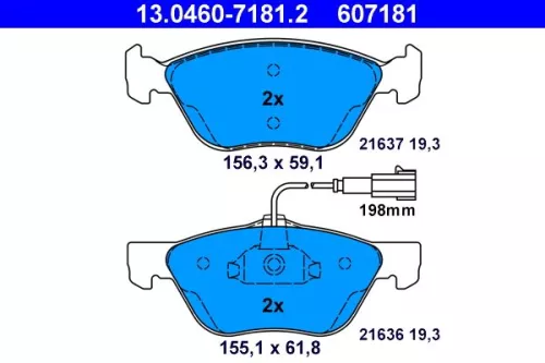 ATE Brake Pad Set, disc brake (13.0460-7181.2)