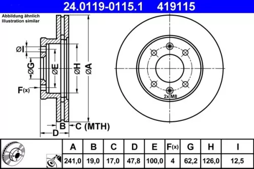 ATE Brake Disc (24.0119-0115.1)