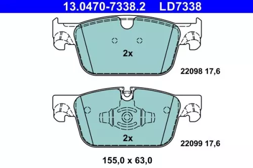 ATE Brake Pad Set, disc brake (13.0470-7338.2)