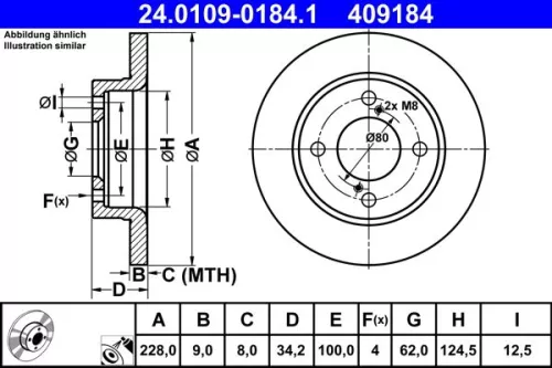ATE Brake Disc (24.0109-0184.1)
