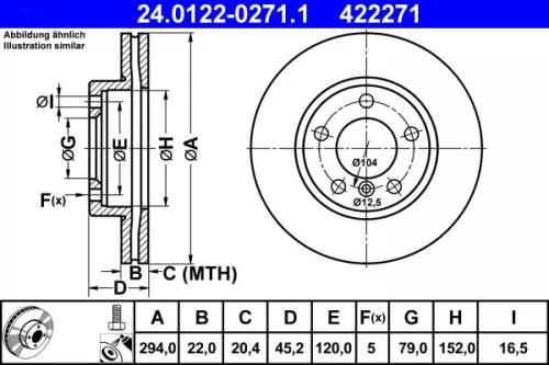 ATE Brake Disc (24.0122-0271.1)