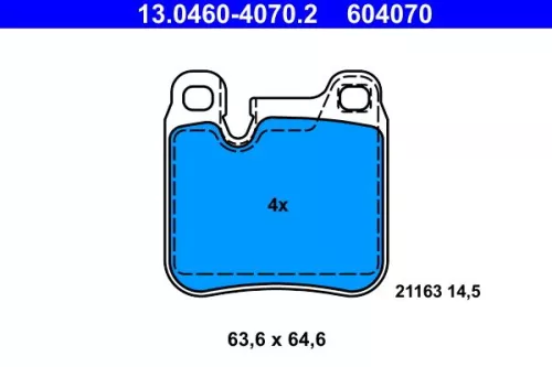 ATE Brake Pad Set, disc brake (13.0460-4070.2)