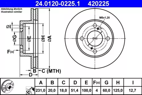 ATE Brake Disc (24.0120-0225.1)