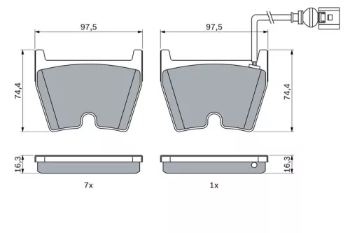 BOSCH Brake Pad Set, disc brake (0986424613)