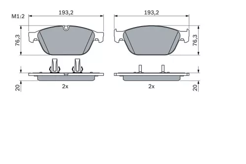 BOSCH Brake Pad Set, disc brake (0986494988)