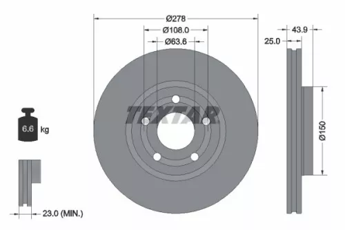 TEXTAR Brake Disc (92327503)