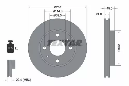 TEXTAR Brake Disc (92130800)