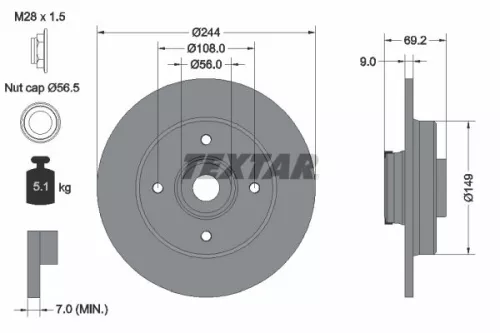 TEXTAR Brake Disc (92305403)