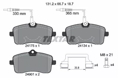 TEXTAR Brake Pad Set, disc brake (2417501)