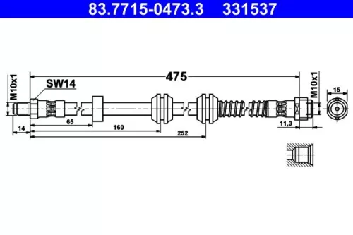 ATE Brake Hose (83.7715-0473.3)