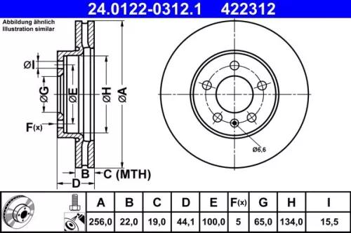 ATE Brake Disc (24.0122-0312.1)