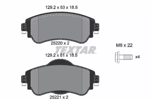 TEXTAR Brake Pad Set, disc brake (2522001)