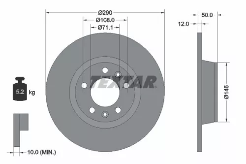 TEXTAR Brake Disc (92195803)