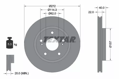 TEXTAR Brake Disc (92289403)