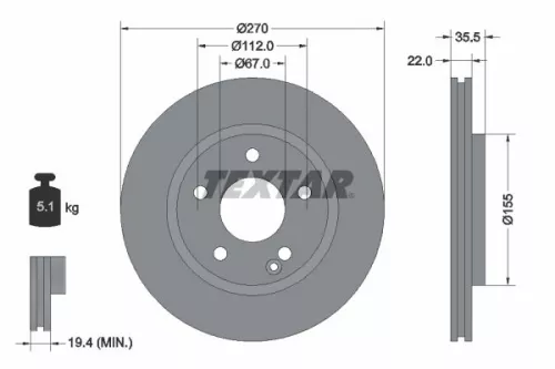 TEXTAR Brake Disc (92124503)