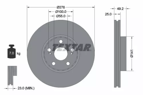 TEXTAR Brake Disc (92126403)
