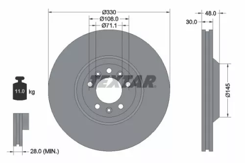 TEXTAR Brake Disc (92129503)