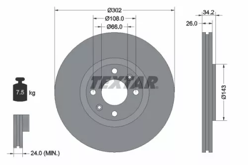 TEXTAR Brake Disc (92168503)