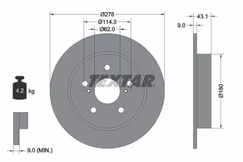 TEXTAR Brake Disc (92222300)