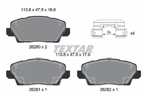 TEXTAR Brake Pad Set, disc brake (2628001)
