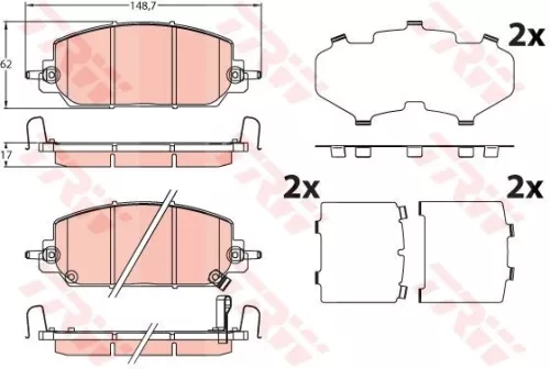 TRW Brake Pad Set, disc brake (GDB2244)