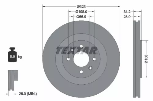 TEXTAR Brake Disc (92267103)