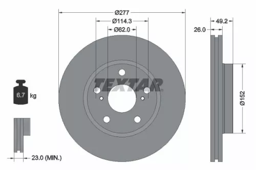 TEXTAR Brake Disc (92257703)