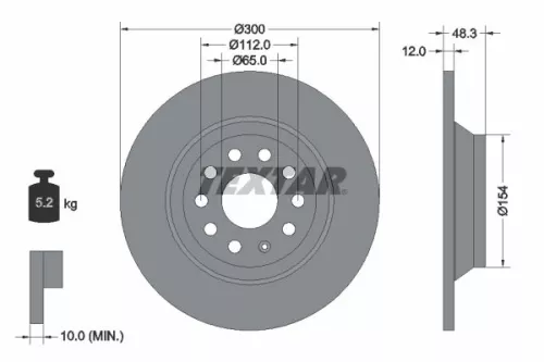 TEXTAR Brake Disc (92255403)