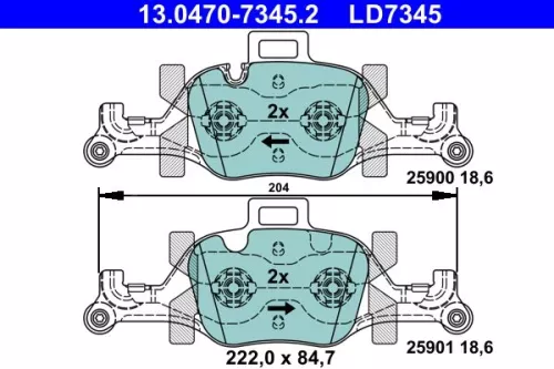 ATE Brake Pad Set, disc brake (13.0470-7345.2)