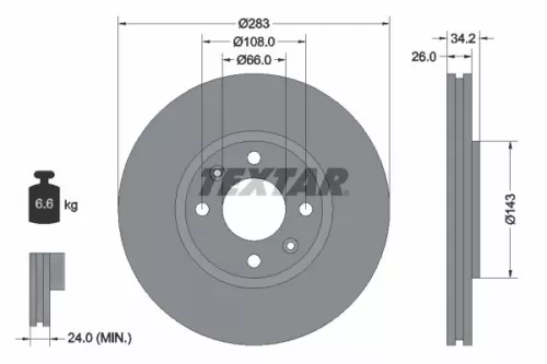 TEXTAR Brake Disc (92111603)