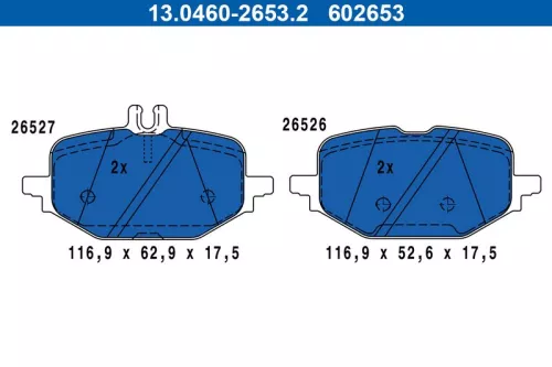 ATE Brake Pad Set, disc brake (13.0460-2653.2)
