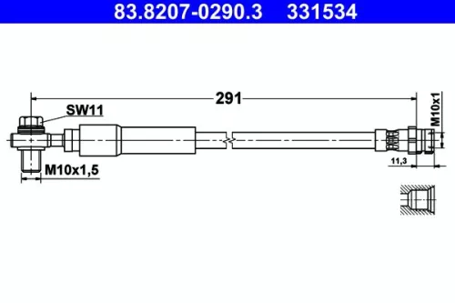 ATE Brake Hose (83.8207-0290.3)