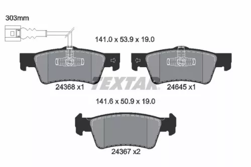 TEXTAR Brake Pad Set, disc brake (2436801)