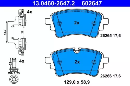 ATE Brake Pad Set, disc brake (13.0460-2647.2)