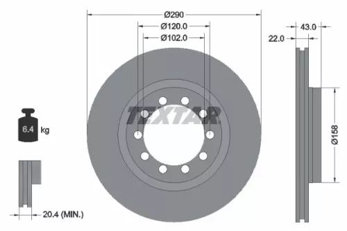 TEXTAR Brake Disc (93117400)