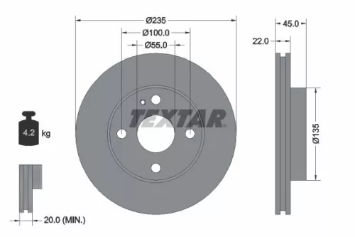 TEXTAR Brake Disc (92071500)