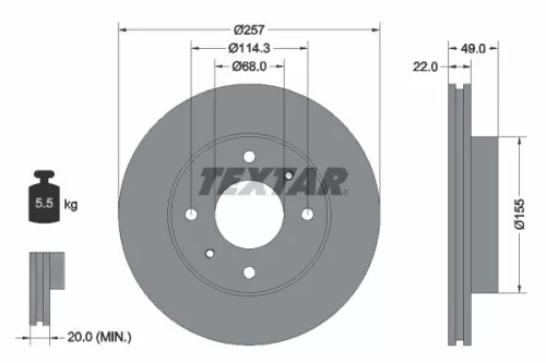 TEXTAR Brake Disc (92056300)