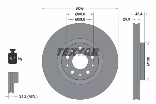 TEXTAR Brake Disc (92304803)